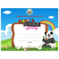 Playful Panda Classroom Award Certificate